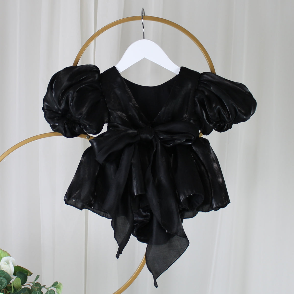 black baby girl dress in organza