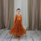 Flower Girl Dress in Burnt Orange Tulle and Lace