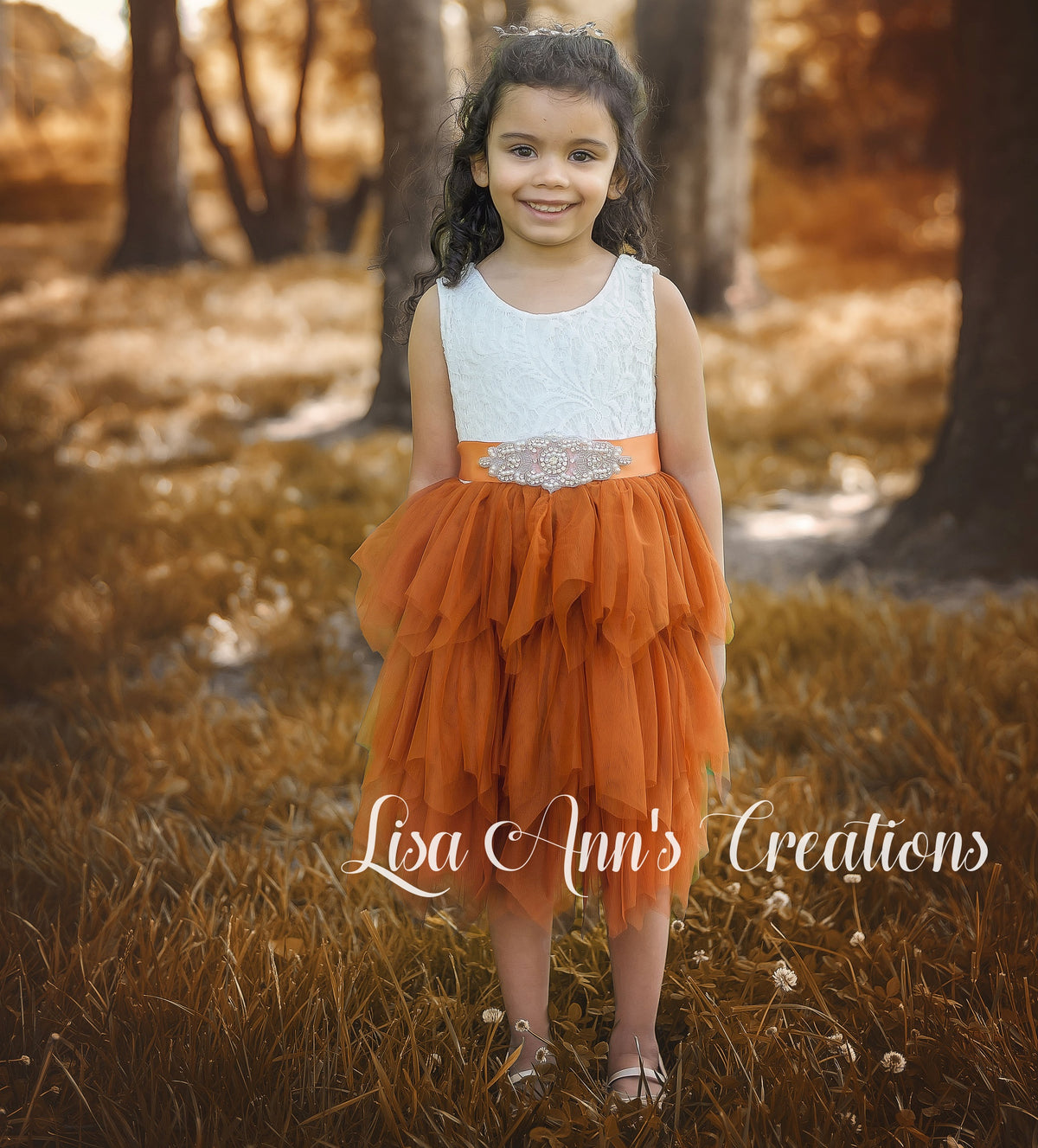 Burnt Orange Sleeveless Flower Girl Dress – Daisy