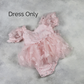 Light pink butterfly dress only, baby romper style, laid flat