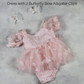 Light pink butterfly dress with two butterfly  hair clips