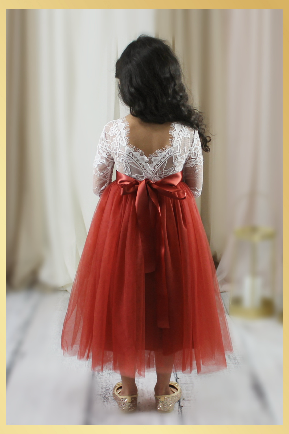 Lace and tulle flower girl dress