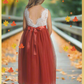 The Peony - Rust Flower Girl Dress - Sleeveless