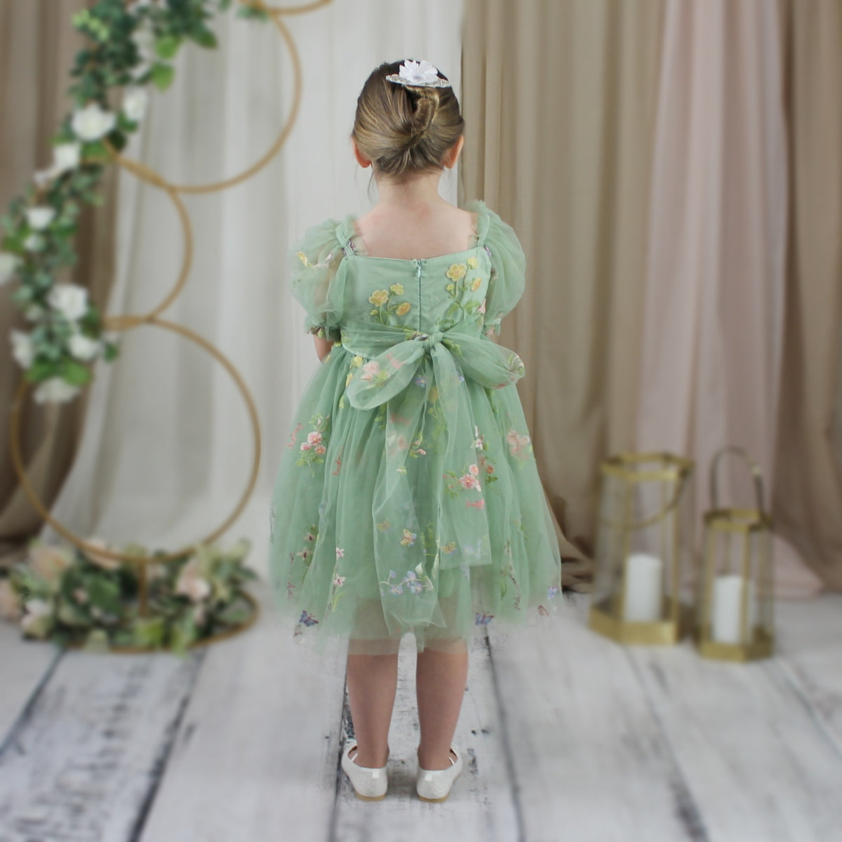 The Wildflower - Baby Floral Dress - Sage