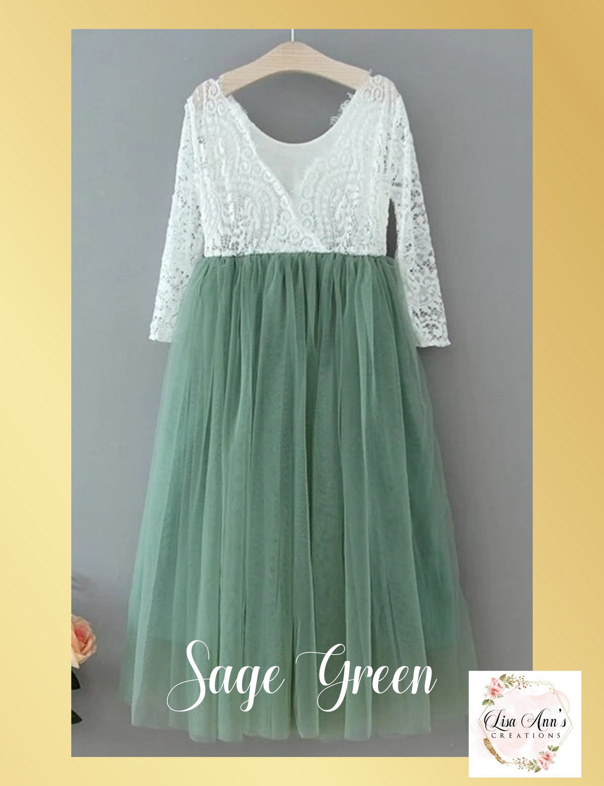 The Tulip - Sage Green Dress - Long Sleeve