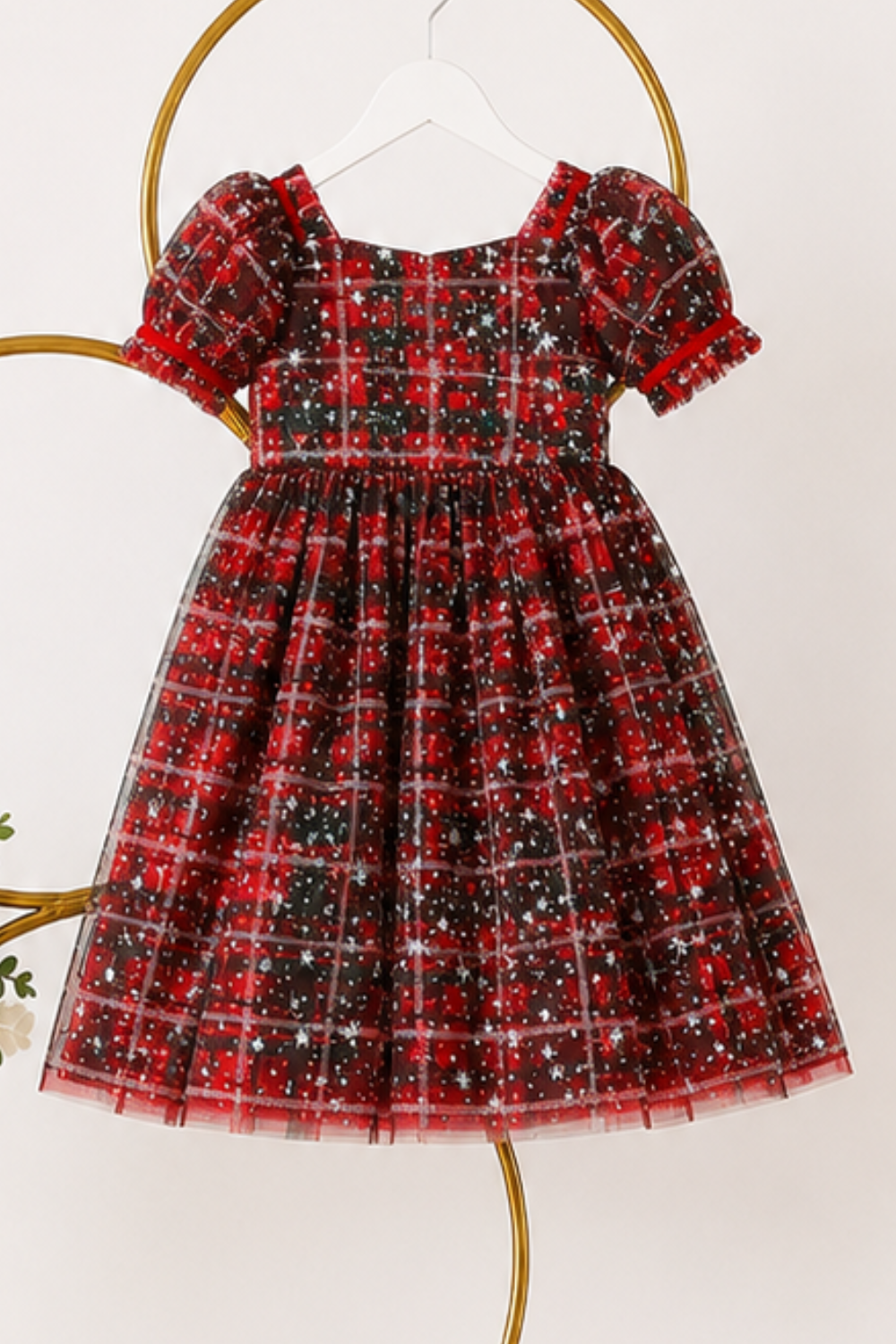 Girls Christmas Dress | Red Green Plaid