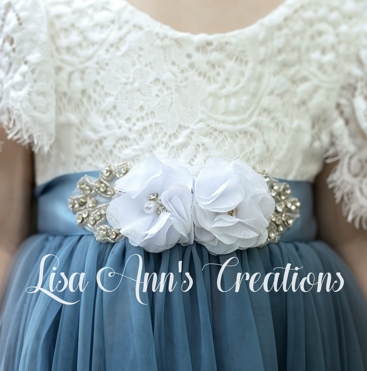 flower girl sash and headband
