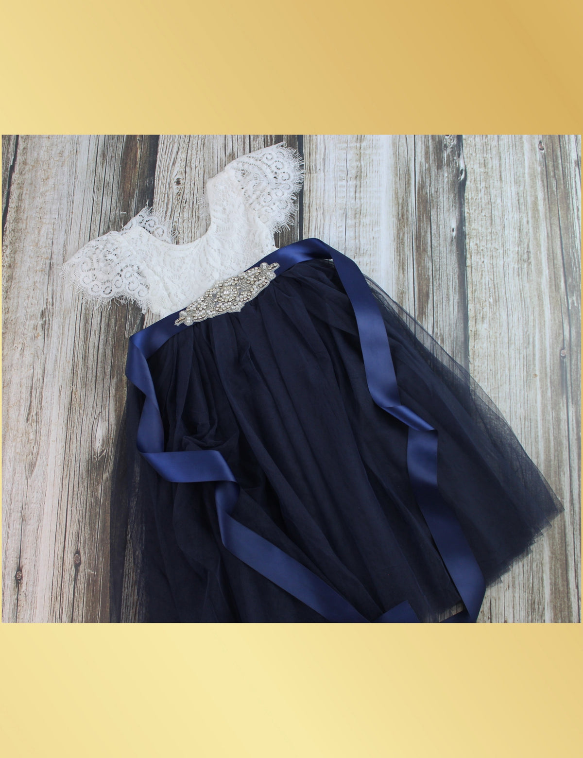 Flower Girl dresses navy tulle dress